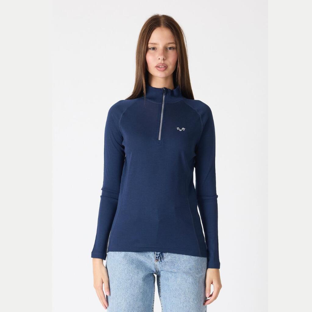 WOOLONA VEGA Ž. Majica dugi rukav 14 zip tamno plava (2) WOOLONA VEGA Ž. Majica dugi rukav 1/4 zip - Image 13