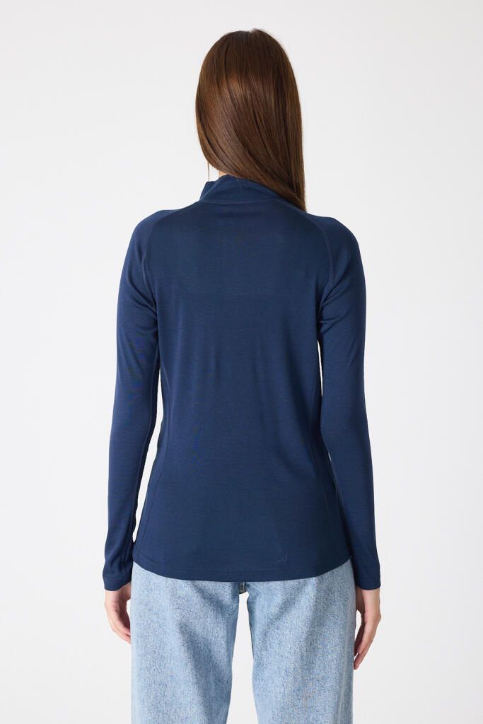 WOOLONA VEGA Ž. Majica dugi rukav 14 zip tamno plava (3) WOOLONA VEGA Ž. Majica dugi rukav 1/4 zip - Image 14